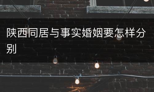 陕西同居与事实婚姻要怎样分别