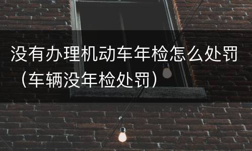 没有办理机动车年检怎么处罚（车辆没年检处罚）