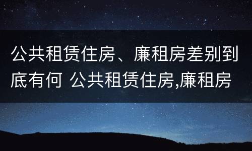 公共租赁住房、廉租房差别到底有何 公共租赁住房,廉租房差别到底有何不同