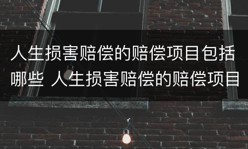 人生损害赔偿的赔偿项目包括哪些 人生损害赔偿的赔偿项目包括哪些内容