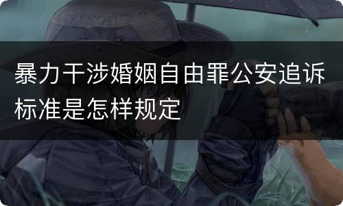 暴力干涉婚姻自由罪公安追诉标准是怎样规定