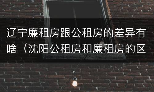 辽宁廉租房跟公租房的差异有啥（沈阳公租房和廉租房的区别）