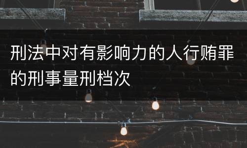 刑法中对有影响力的人行贿罪的刑事量刑档次