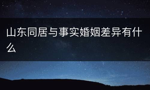 山东同居与事实婚姻差异有什么