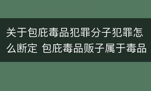 关于包庇毒品犯罪分子犯罪怎么断定 包庇毒品贩子属于毒品犯罪吗
