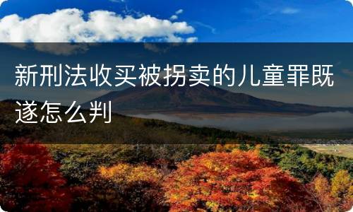 新刑法收买被拐卖的儿童罪既遂怎么判