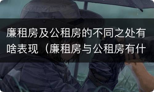 廉租房及公租房的不同之处有啥表现（廉租房与公租房有什么不同）