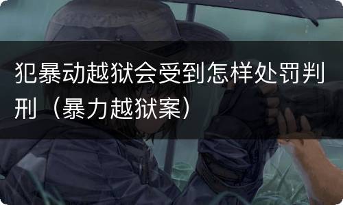 犯暴动越狱会受到怎样处罚判刑（暴力越狱案）