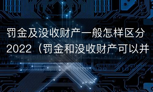 罚金及没收财产一般怎样区分2022（罚金和没收财产可以并处吗）
