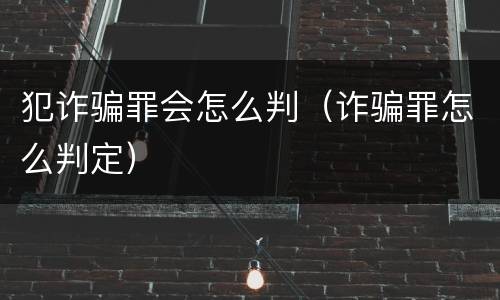 犯诈骗罪会怎么判（诈骗罪怎么判定）