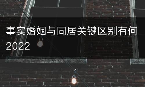 事实婚姻与同居关键区别有何2022