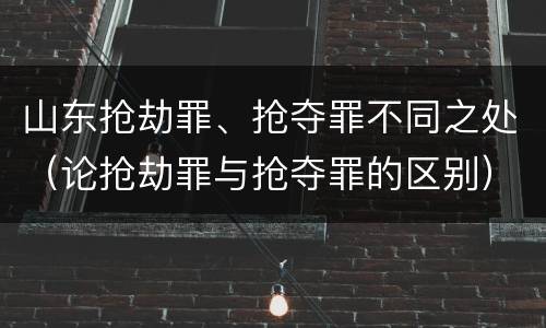山东抢劫罪、抢夺罪不同之处（论抢劫罪与抢夺罪的区别）