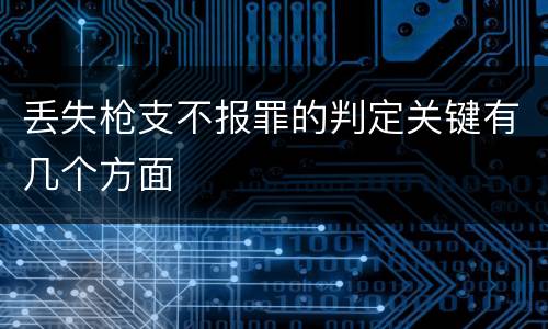 丢失枪支不报罪的判定关键有几个方面