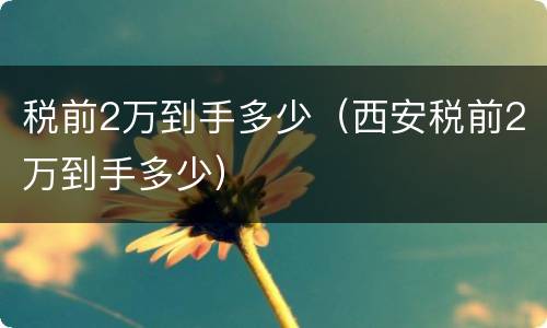 税前2万到手多少（西安税前2万到手多少）