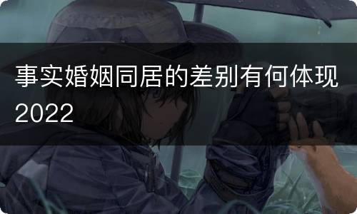 事实婚姻同居的差别有何体现2022