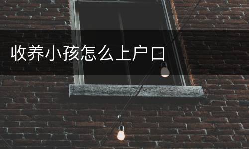 收养小孩怎么上户口