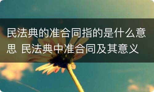 民法典的准合同指的是什么意思 民法典中准合同及其意义