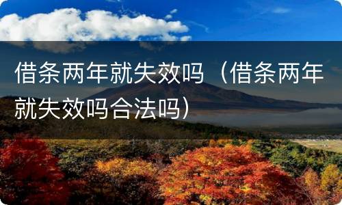 借条两年就失效吗（借条两年就失效吗合法吗）