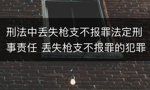 刑法中丢失枪支不报罪法定刑事责任 丢失枪支不报罪的犯罪主体只能是什么