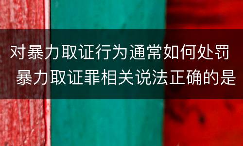 对暴力取证行为通常如何处罚 暴力取证罪相关说法正确的是