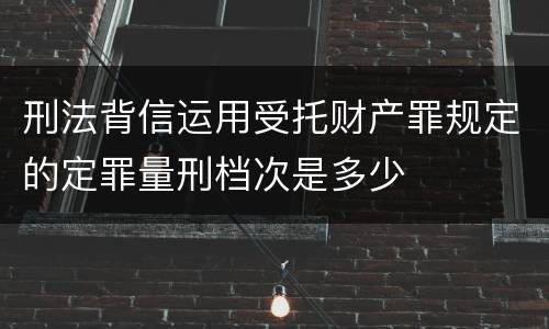 刑法背信运用受托财产罪规定的定罪量刑档次是多少