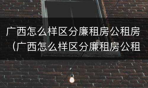 广西怎么样区分廉租房公租房（广西怎么样区分廉租房公租房和私租房）