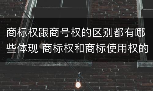商标权跟商号权的区别都有哪些体现 商标权和商标使用权的区别
