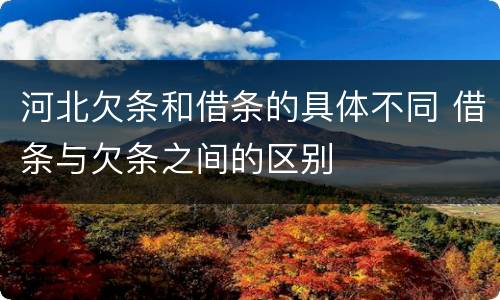 河北欠条和借条的具体不同 借条与欠条之间的区别