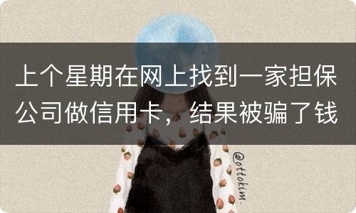 上个星期在网上找到一家担保公司做信用卡，结果被骗了钱，请问能不能把钱要回