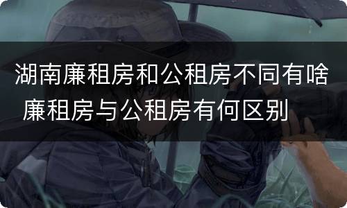 湖南廉租房和公租房不同有啥 廉租房与公租房有何区别
