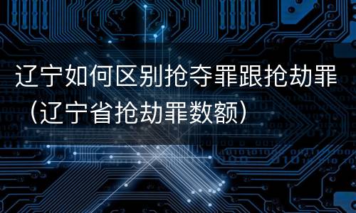 辽宁如何区别抢夺罪跟抢劫罪（辽宁省抢劫罪数额）