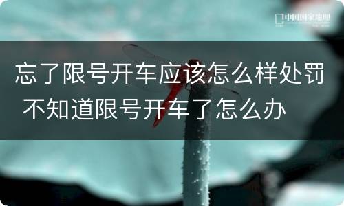 忘了限号开车应该怎么样处罚 不知道限号开车了怎么办