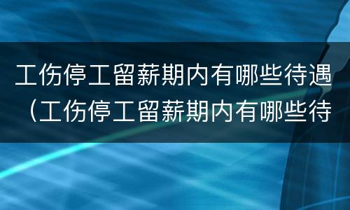 工伤停工留薪期内有哪些待遇（工伤停工留薪期内有哪些待遇要求）