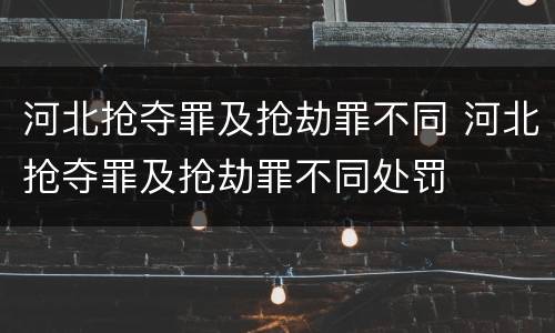 河北抢夺罪及抢劫罪不同 河北抢夺罪及抢劫罪不同处罚