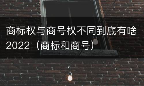 商标权与商号权不同到底有啥2022（商标和商号）