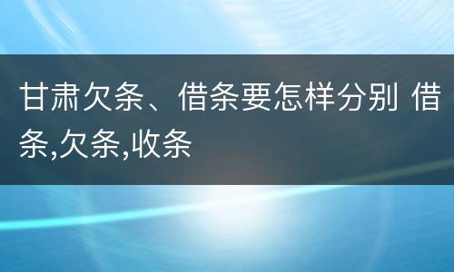 甘肃欠条、借条要怎样分别 借条,欠条,收条