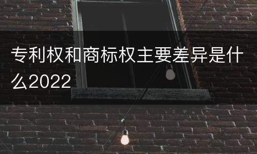 专利权和商标权主要差异是什么2022
