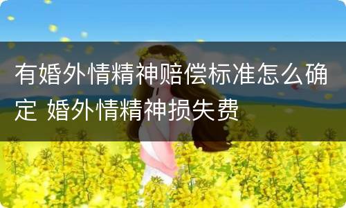 有婚外情精神赔偿标准怎么确定 婚外情精神损失费