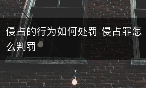 侵占的行为如何处罚 侵占罪怎么判罚