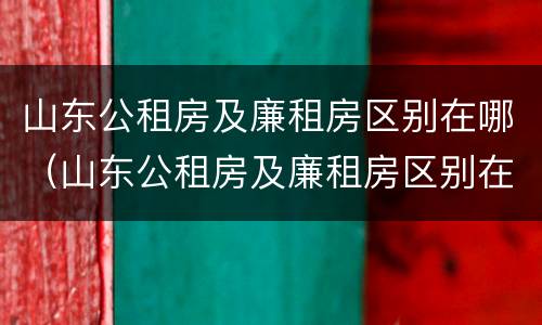 山东公租房及廉租房区别在哪（山东公租房及廉租房区别在哪儿）