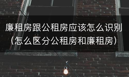 廉租房跟公租房应该怎么识别（怎么区分公租房和廉租房）