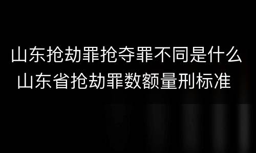 山东抢劫罪抢夺罪不同是什么 山东省抢劫罪数额量刑标准