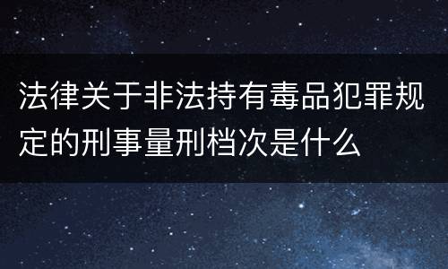 法律关于非法持有毒品犯罪规定的刑事量刑档次是什么