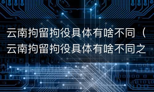 云南拘留拘役具体有啥不同（云南拘留拘役具体有啥不同之处）