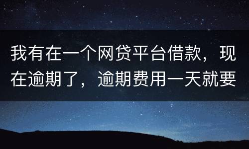 我有在一个网贷平台借款，现在逾期了，逾期费用一天就要高达140