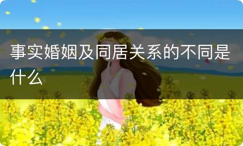 事实婚姻及同居关系的不同是什么