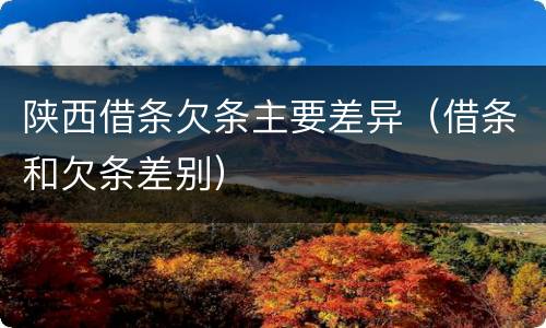 陕西借条欠条主要差异（借条和欠条差别）