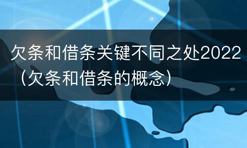 欠条和借条关键不同之处2022（欠条和借条的概念）