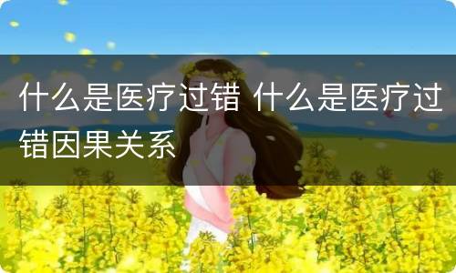 什么是医疗过错 什么是医疗过错因果关系
