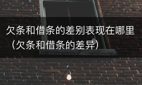 欠条和借条的差别表现在哪里（欠条和借条的差异）
